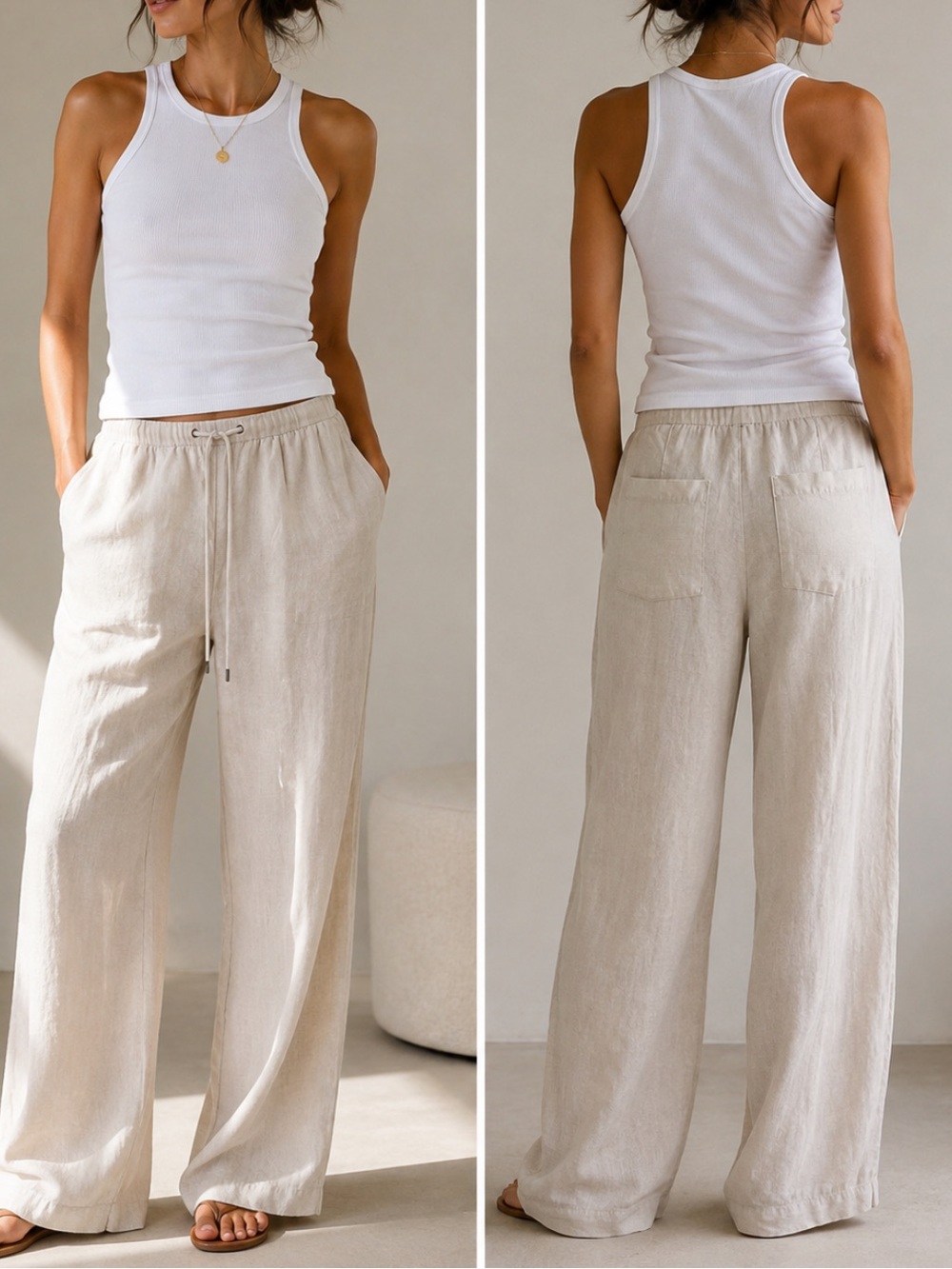 James Perse Linen Drawstring Pants 0